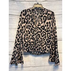 Storia Animal Print Bell Sleeved Blouse Size S